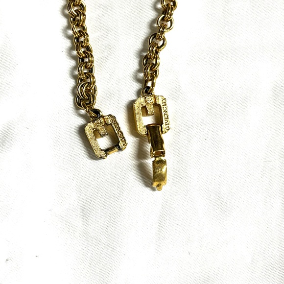 Givenchy Vintage Art-Deco Look Geometric Motifs Chain Necklace - Picture 11 of 16
